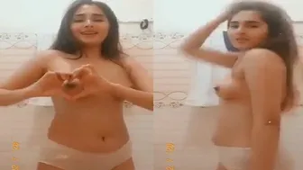 Teen College Slut Dancing Topless Showing Off Her Perky Young Tits