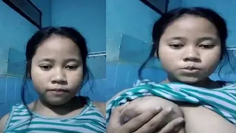 Busty Assamese Babe Going Topless Teasing Her Big Melons On Cam