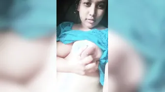 Married Housewife Squeezing Her Milky Tits Getting So Horny