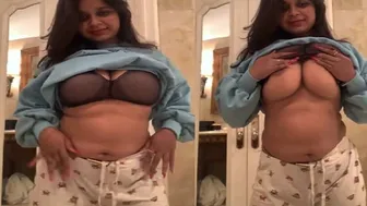 Busty Babe Showing Off Perfect Tits In Private Selfie Video