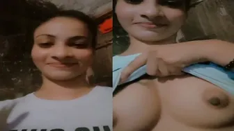 Naughty GF Filming Herself Topless Teasing Her Lover