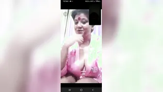 Massaging Mature Aunty Boobs During Our Secret Video Chat