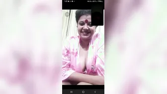 Massaging Mature Aunty Boobs During Our Secret Video Chat