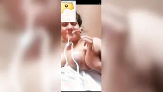 GF Exposing Huge Tits To Me During Late Night Call