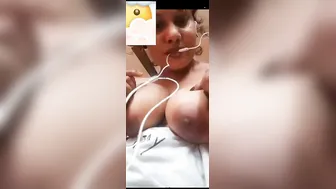 GF Exposing Huge Tits To Me During Late Night Call