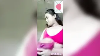 Horny Babe Flashing Pink Bra And Boobs On Video Call For Me