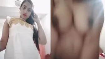 Office Girl Teasing Boss With Her Big Naked Boobs In Private