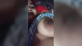 Village Bhabhi Recording Her Big Tits And Pussy In Selfie Video