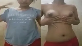 Village Cutie Showing Off Her Naked Tits In Private Leaked Clip