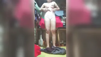 Pretty Village GF Slowly Undressing In Her Bedroom