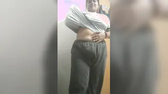 Naughty Bhabhi Stripping Naked Showing Her Massive Tits Off