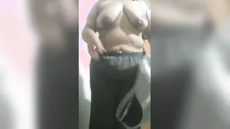 Naughty Bhabhi Stripping Naked Showing Her Massive Tits Off
