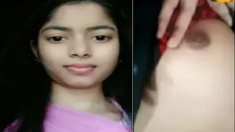 Bengali Cutie Flashing Boobs To Boyfriend On Video Call