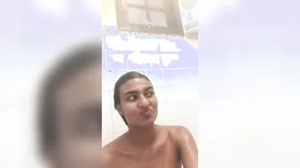 My Slim GF Showering Naked Soaping Her Body Amateur Bath