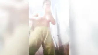 My GF Bathing Naked Getting Dressed After Hot Shower Time