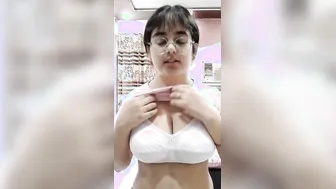 Desi GF Revealing Her Milky Big Tits Topless At Home