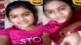 Young GF Showing Off Her Perky Tits To Secret Lover