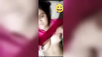 Young GF Showing Off Her Perky Tits To Secret Lover