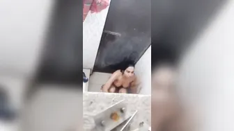 Neighbor Bhabhi Caught Bathing Nude In Hidden Camera Recording