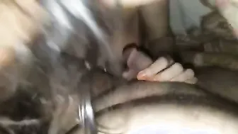 Wife On Knees Sucking Her Husband's Small Cock In Bedroom