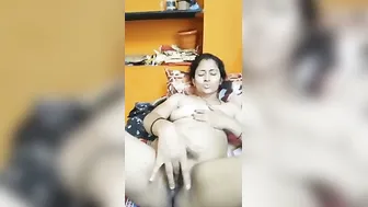 Unsatisfied Housewife Fingering Her Hairy Pussy Alone At Home