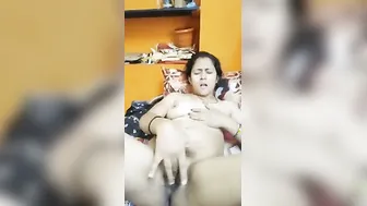 Unsatisfied Housewife Fingering Her Hairy Pussy Alone At Home