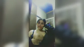 Desi Girl Abroad Stripping Naked Flaunting Her Round Melons