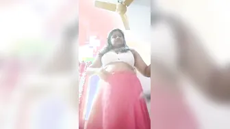 Desi Wife Stripping Bare Revealing Her Massive Natural Tits