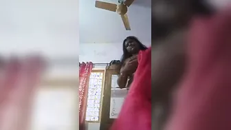 Desi Wife Stripping Bare Revealing Her Massive Natural Tits