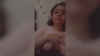 Cute Babe Flaunting Her Natural Boobs During Private Show Now