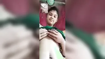 Cute GF Revealing Perky Boobs To Boyfriend On Call