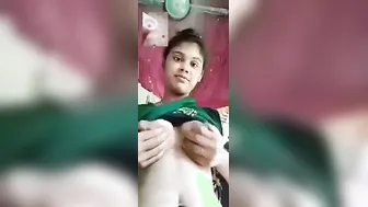 Cute GF Revealing Perky Boobs To Boyfriend On Call