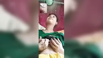 Cute GF Revealing Perky Boobs To Boyfriend On Call