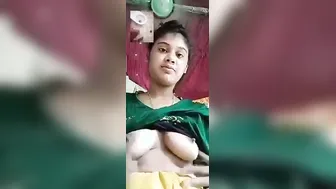 Cute GF Revealing Perky Boobs To Boyfriend On Call