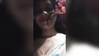 Cute GF Showing Off Her Breasts During Late Night Call