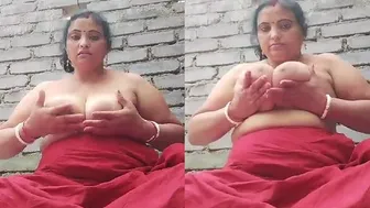 Bengali Wife Getting Her Boobs Pressed Topless Outdoors