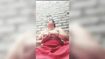 Bengali Wife Getting Her Boobs Pressed Topless Outdoors