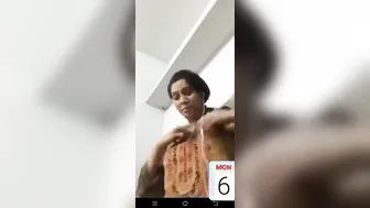 GF Lifting Her Top And Showing Big Tits On Webcam