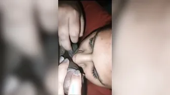 Bhabhi Sucking Him Off While Showing Deep Cleavage On Video