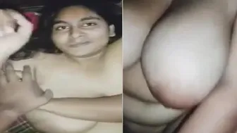 Busty Aunty Riding Her Lover Hard In Bedroom During Afternoon