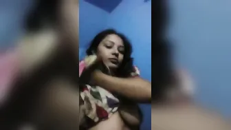 Indian Gf Taking Topless Selfies Teasing With Her Big Melons