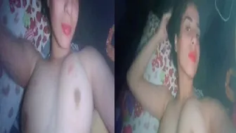 Sexy Babe Exposing Her Big Pale Tits In Naughty Topless Clip
