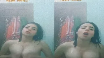 Sexy Babe Showering Naked Squeezing Her Wet Tits In Bathroom