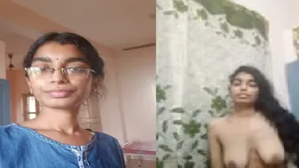 South Indian GF Teasing Topless Showing Off Her Assets