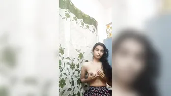 South Indian GF Teasing Topless Showing Off Her Assets