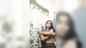 South Indian GF Teasing Topless Showing Off Her Assets