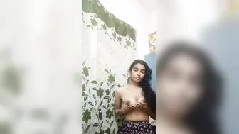 South Indian GF Teasing Topless Showing Off Her Assets