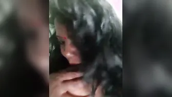 Village Bhabhi Squeezing Her Massive Tits Alone In Her Room