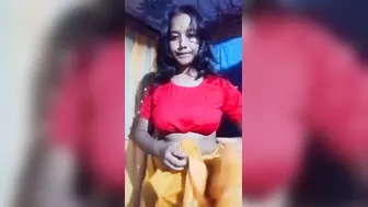 Indian GF Stripping Her Saree Naked In Private Room