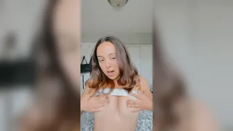 Hot Influencer Stripping Topless Getting Her Boobs Pressed